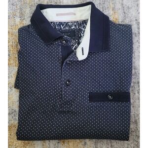 Ted Baker‎ London Men's Navy Blue Cotton Golf Short Sleeve Polo Shirt Size 3